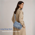 Denim Crossbody Bag Casual Cross body Bag Large Capacity Handbag