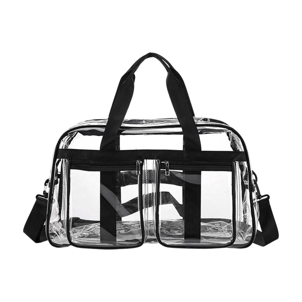 Clear PVC Stadium Approved Travel Bag Large Capacity Tote • Transparent WaterproofGym Bag • Versatile Travel Carryall with Adjustable Strap
