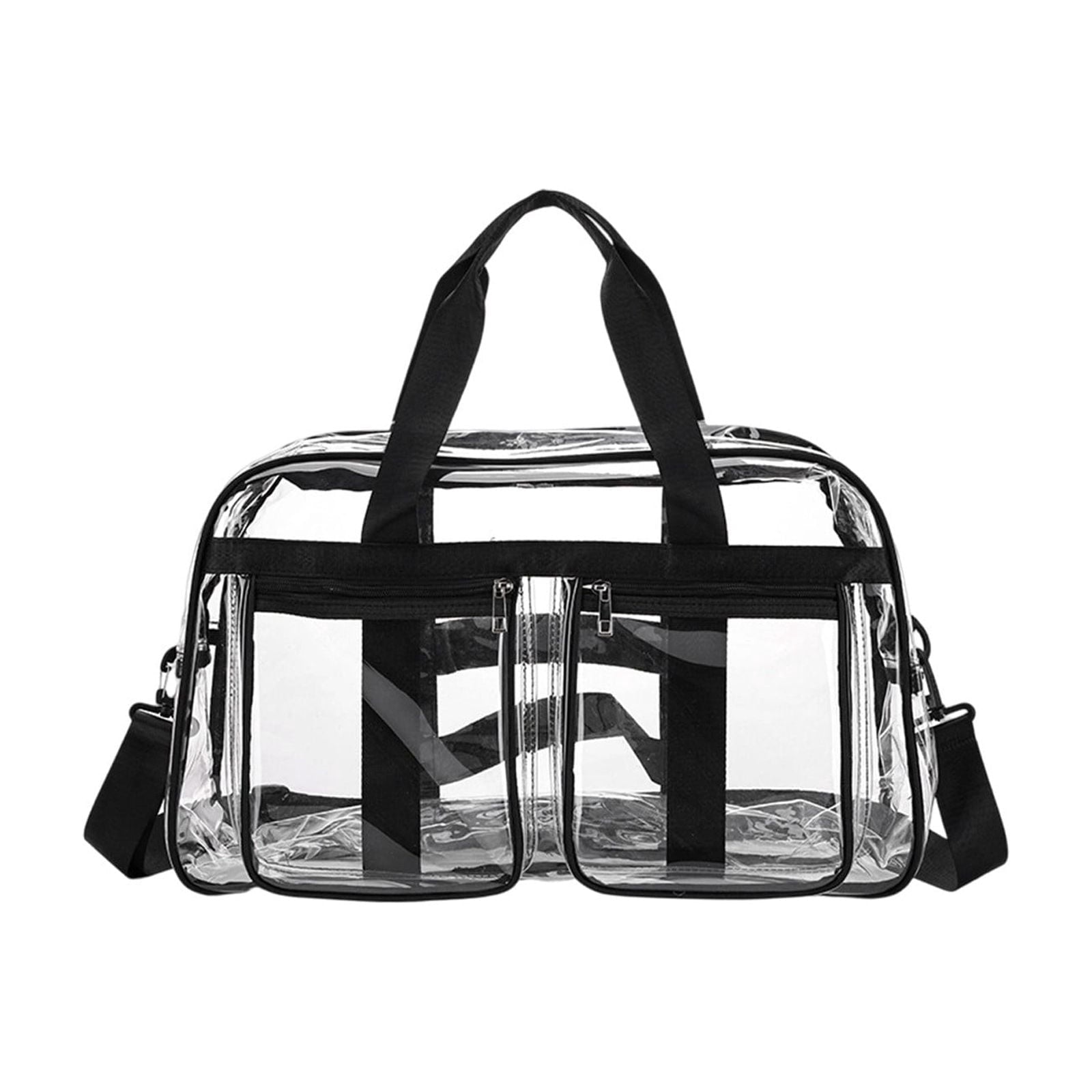 Clear PVC Stadium Approved Travel Bag Large Capacity Tote • Transparent WaterproofGym Bag • Versatile Travel Carryall with Adjustable Strap