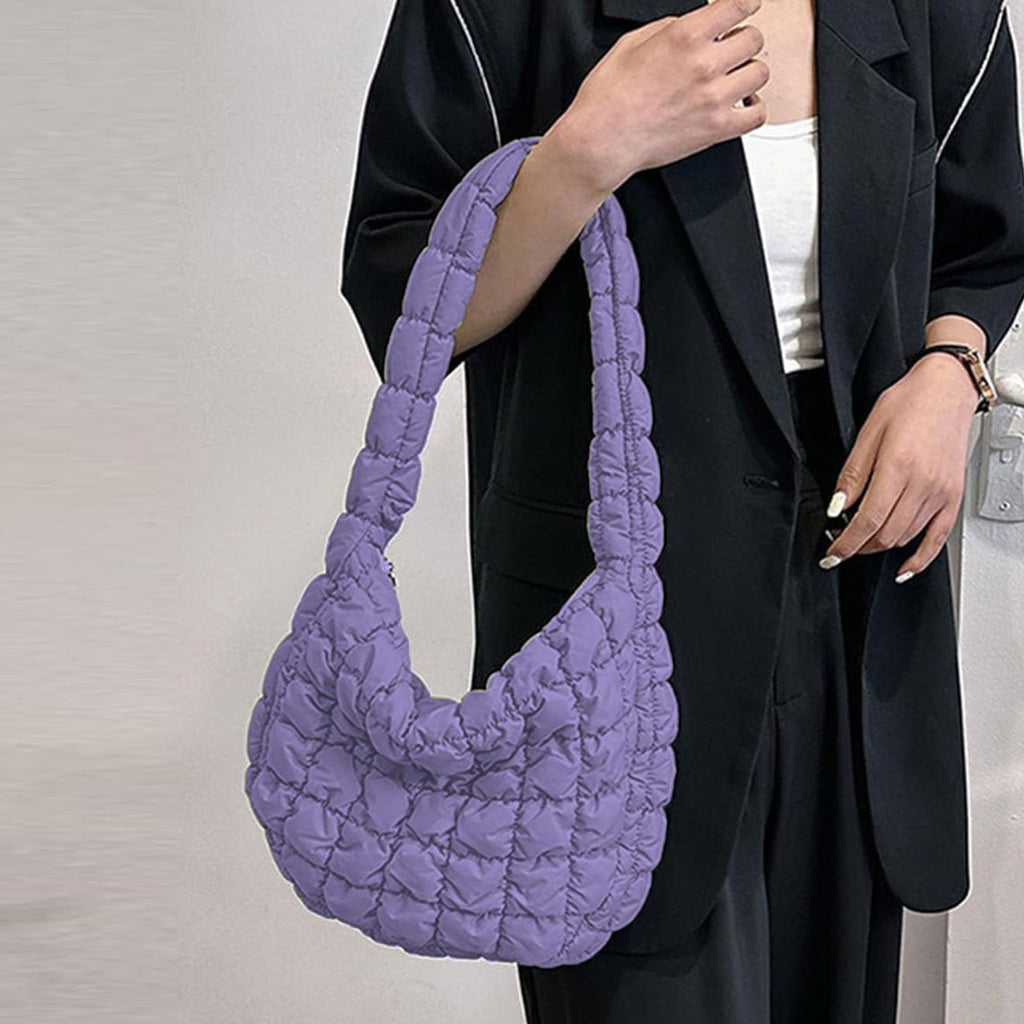 MUSOIE Quilted Puffer Tote Bag Large Carryall Shoulder Bag with Zip Lightweight Bag for Women