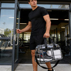 Clear PVC Stadium Approved Travel Bag Large Capacity Tote • Transparent WaterproofGym Bag • Versatile Travel Carryall with Adjustable Strap