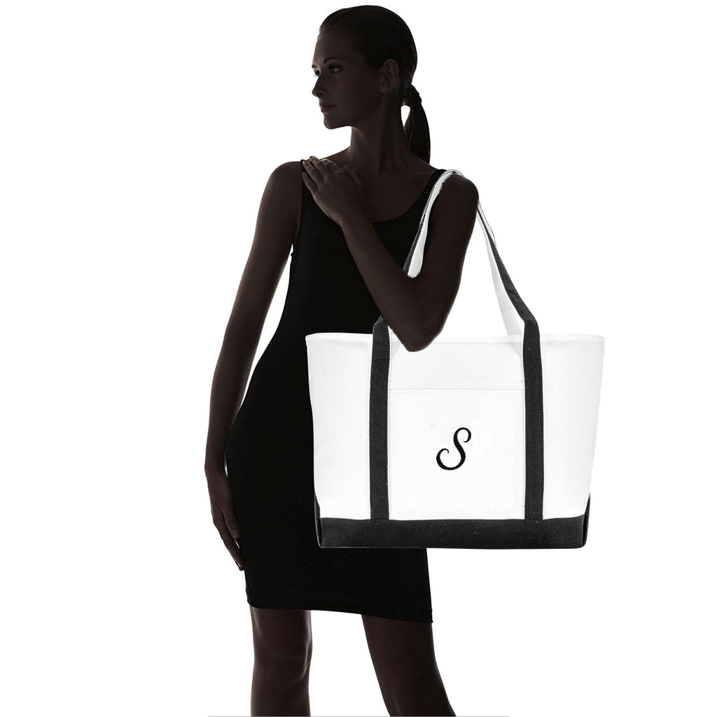 DALIX Premium Women's Tote Bags Large Tote Bag Personalized Gifts Black S