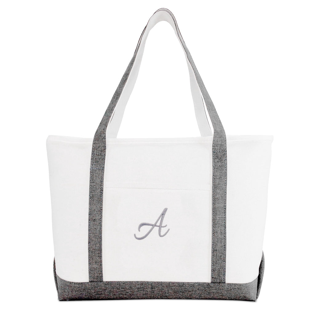 DALIX Beach Tote Bag Personalized Gifts for Women's Shoulder Bags Gray A