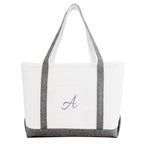 DALIX Beach Tote Bag Personalized Gifts for Women's Shoulder Bags Gray A