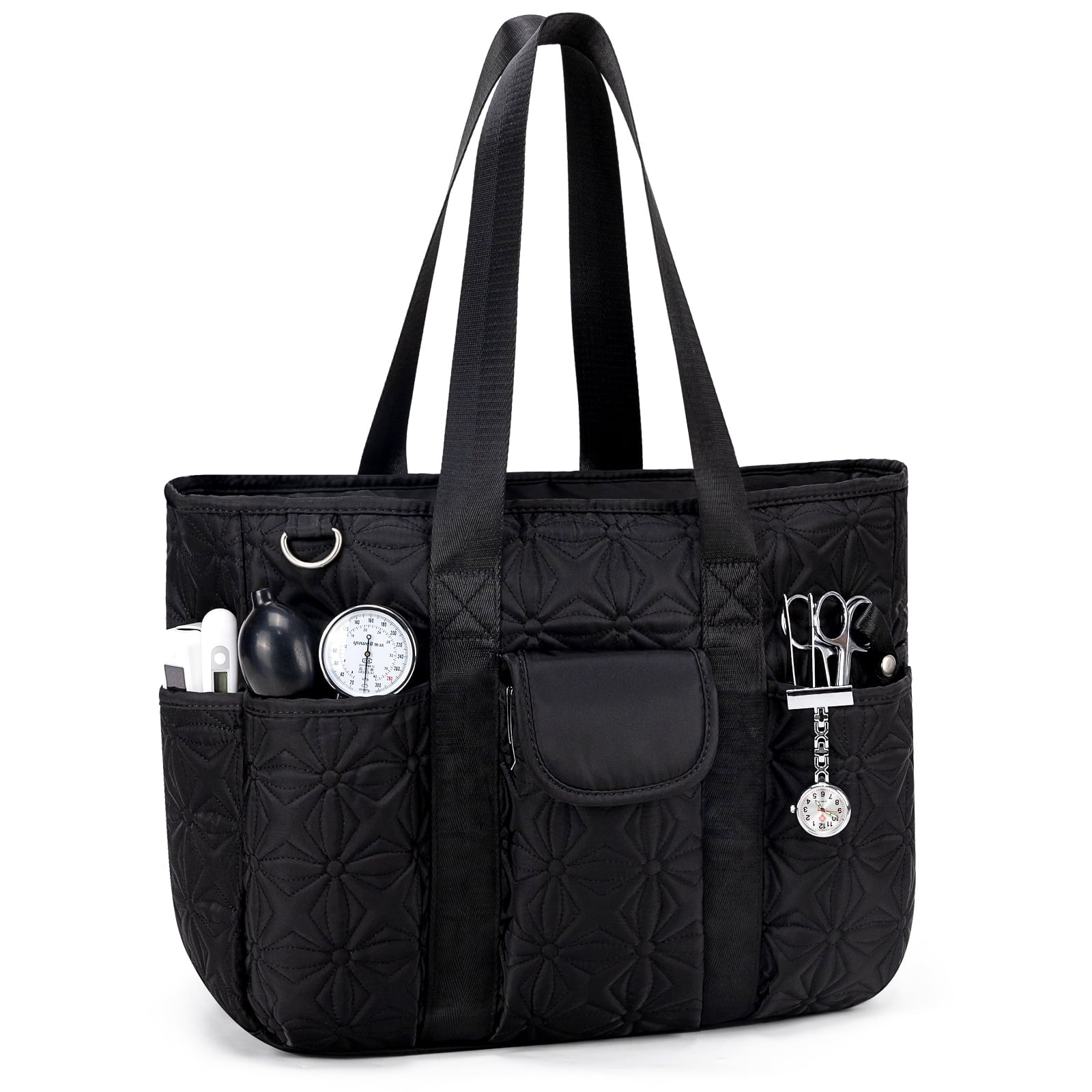 Canvas Tote Bag for Women With Pockets, Kabaqoo Work Crossbody Everyday Satchel, Purses Shoulder Tote Bag