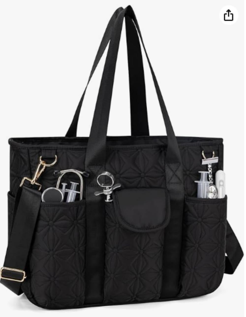 Canvas Tote Bag for Women With Pockets, Kabaqoo Work Crossbody Everyday Satchel, Purses Shoulder Tote Bag