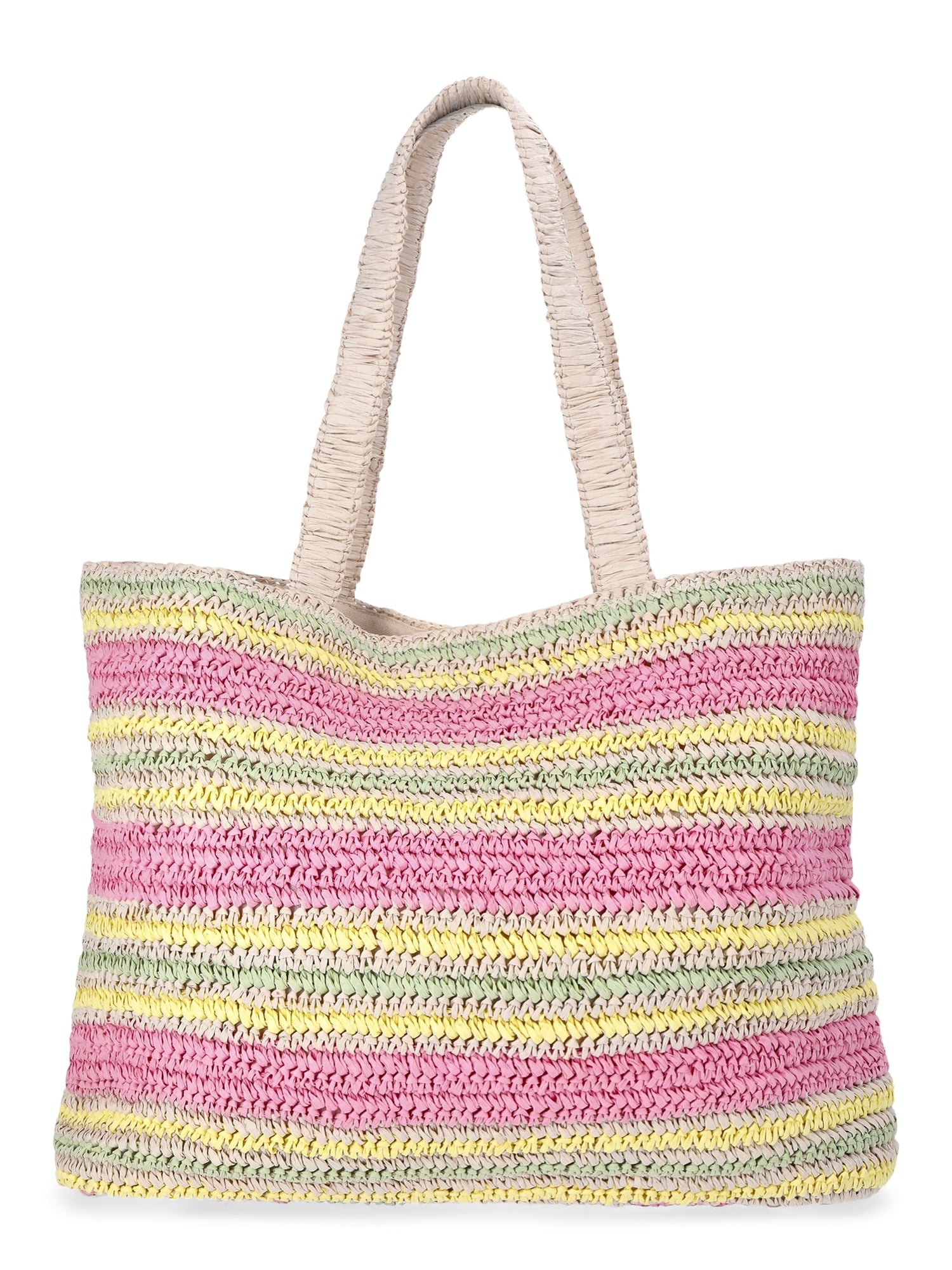 No Boundaries Women's Lemon Beach Tote Bag, Pink Lemon