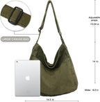 Canvas Tote Bag Casual Hobo Crossbody Shoulder Bag for Women and Men Large Purse Messenger Bag Travel Work