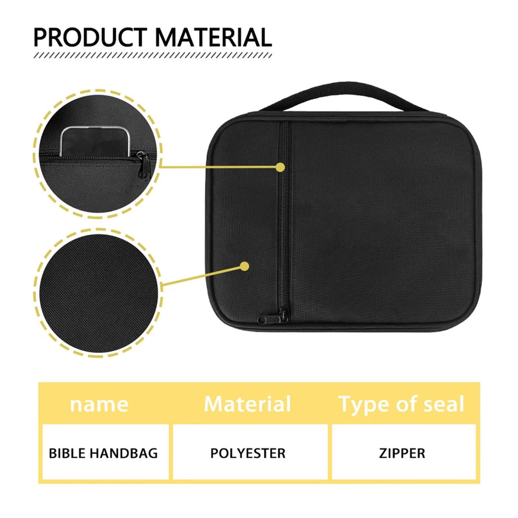 Renewold Casual Cross Bible Case for Men Personalized God is Within Her She Will Not Fall Print Carrier Tote Bag Dustproof Brown Bible Book Covers