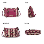 MKF Collection Essie Women's Crossbody Bag Snake Embossed Vegan Leather Shoulder Bag Daily Handbag by Mia K. - Dark Green