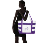 DALIX Monogrammed Beach Bag and Totes for Women Personalized Gifts Purple A