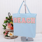 Premium Canvas Tote Bags | Pack of 6 | Heavy Duty 100% Cotton With Strong Handles Holds up to 40lbs | Eco Friendly | Large Size 14.5x17x3" - Light Aqua