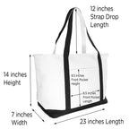 DALIX Premium Women's Tote Bags Large Tote Bag Personalized Gifts Black S