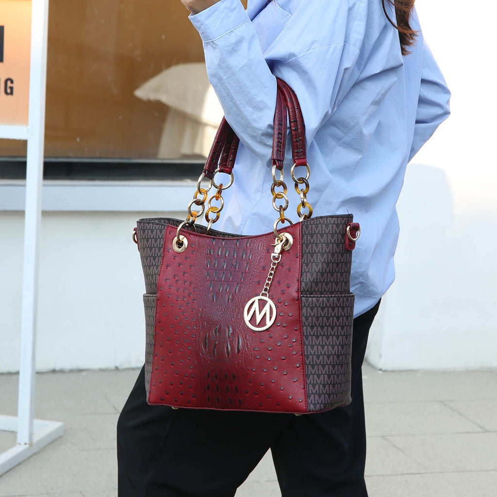 MKF Collection Miriam Women's Tote Bag Signature Vegan Leather Handbag Purse by Mia K.