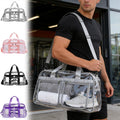 Clear PVC Stadium Approved Travel Bag Large Capacity Tote • Transparent WaterproofGym Bag • Versatile Travel Carryall with Adjustable Strap