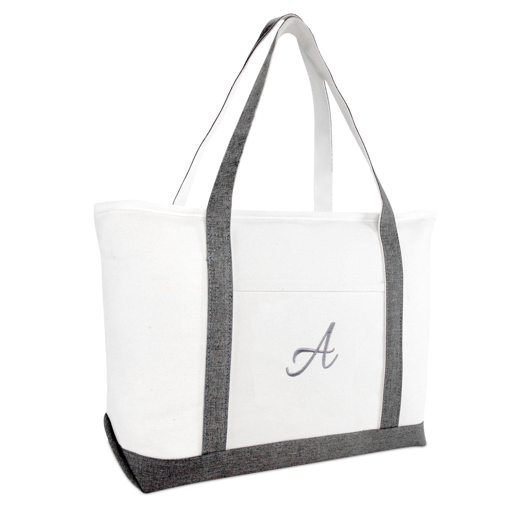 DALIX Beach Tote Bag Personalized Gifts for Women's Shoulder Bags Gray A