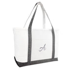 DALIX Beach Tote Bag Personalized Gifts for Women's Shoulder Bags Gray A