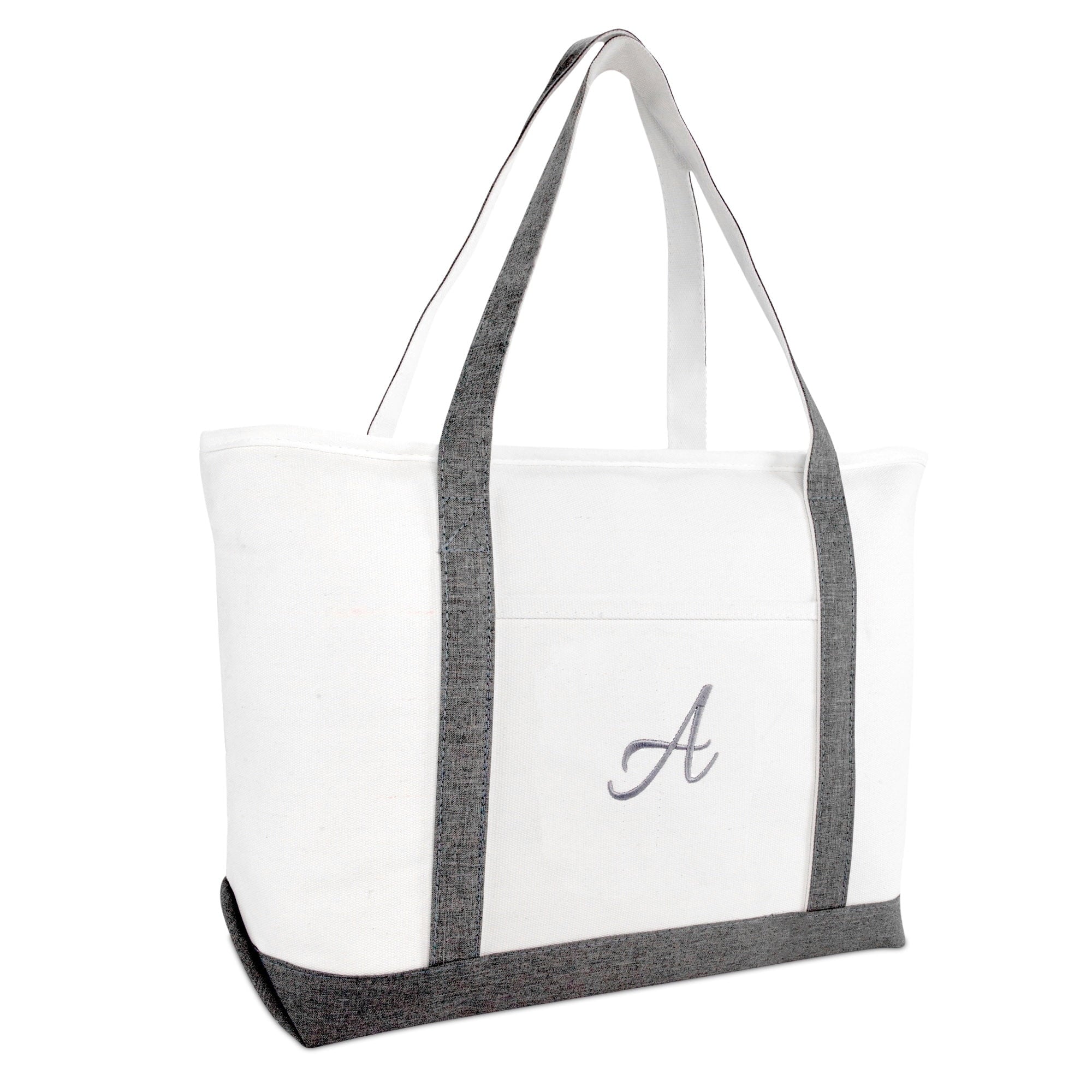 DALIX Beach Tote Bag Personalized Gifts for Women's Shoulder Bags Gray A
