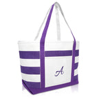 DALIX Monogrammed Beach Bag and Totes for Women Personalized Gifts Purple A