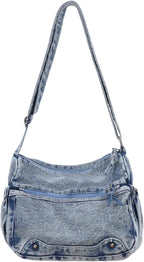 Denim Crossbody Bag Casual Cross body Bag Large Capacity Handbag