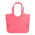 Disney Mickey Mouse Face 16.5" Adult Black Pink Water-Resistant Rubber Molded Large Tote Beach Swim Bag