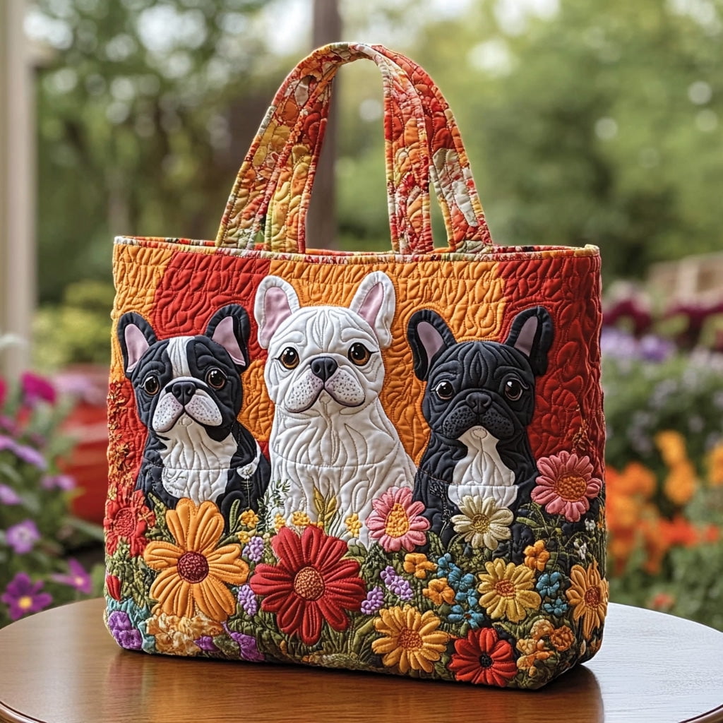 French Bulldog Quilted Tote BagTravel Bag,Duffle Bag,Journey Bag,Gift For Dad,Gift For Mom