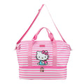 Hello Kitty Character 17" Pink & White Striped Duffle Bag