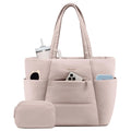 LOVEVOOK Puffer Tote Bag for Women,15.6in Laptop Work Tote with 40oz Cup Holder, Nurse Teacher Bag with Zip,10 Pockets