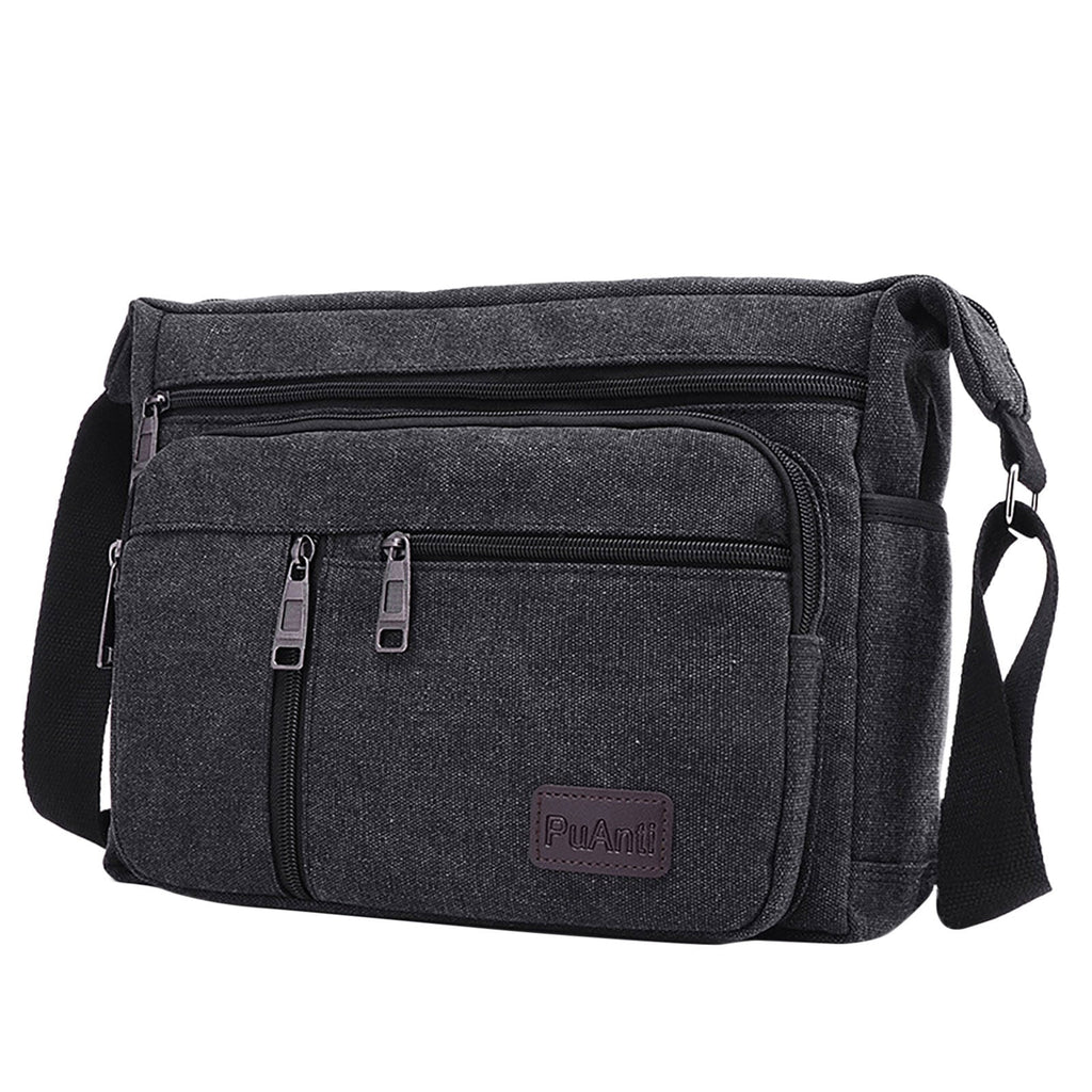 MUSOIE Men Large Vintage Crossbody Canvas Messenger Shoulder Bag Hiking Military Travel Satchel