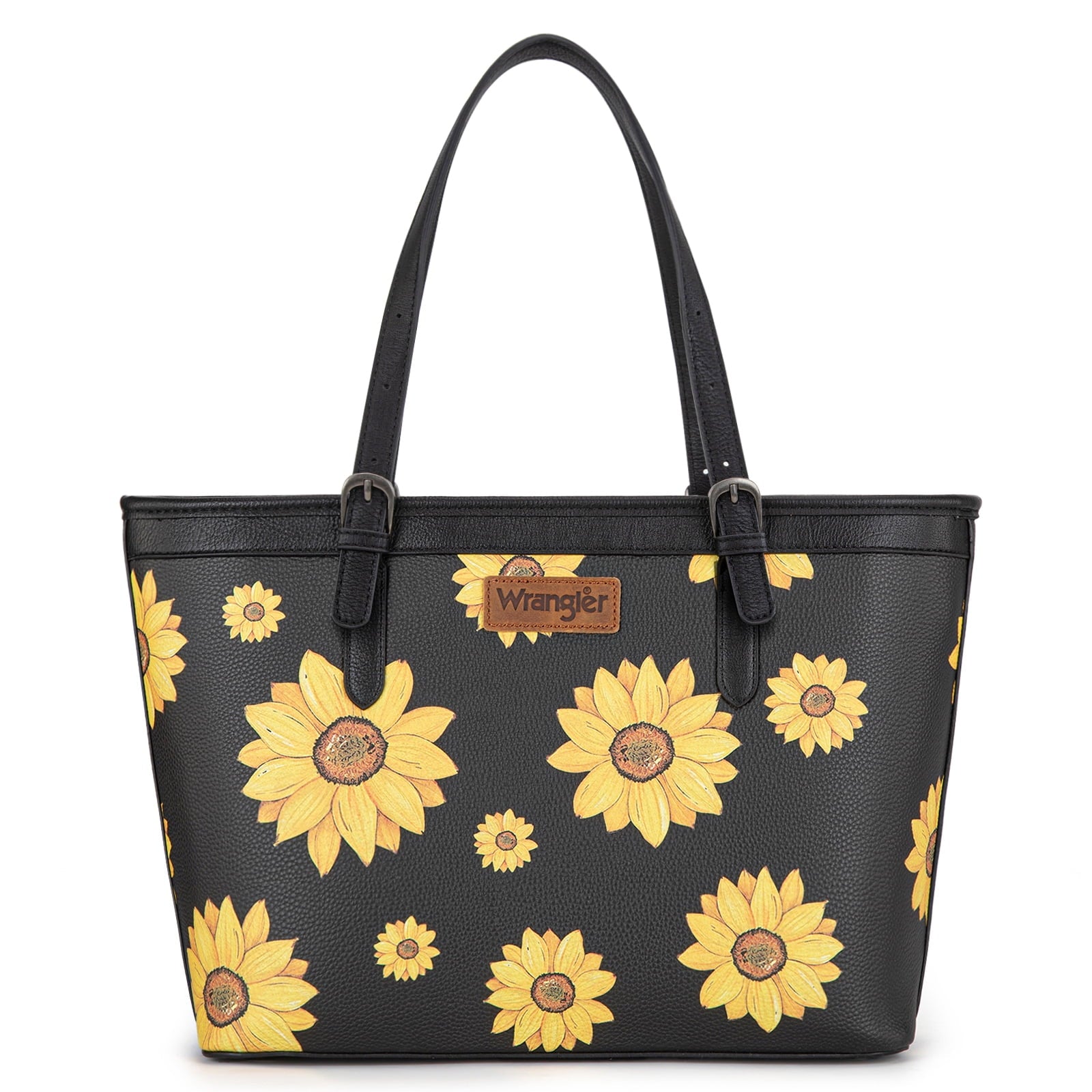 Montana West Women's Wrangler Tote Bag - Sunflower Floral Purse, Western Style Shoulder Bag, Ideal Memory-Keeper, Black