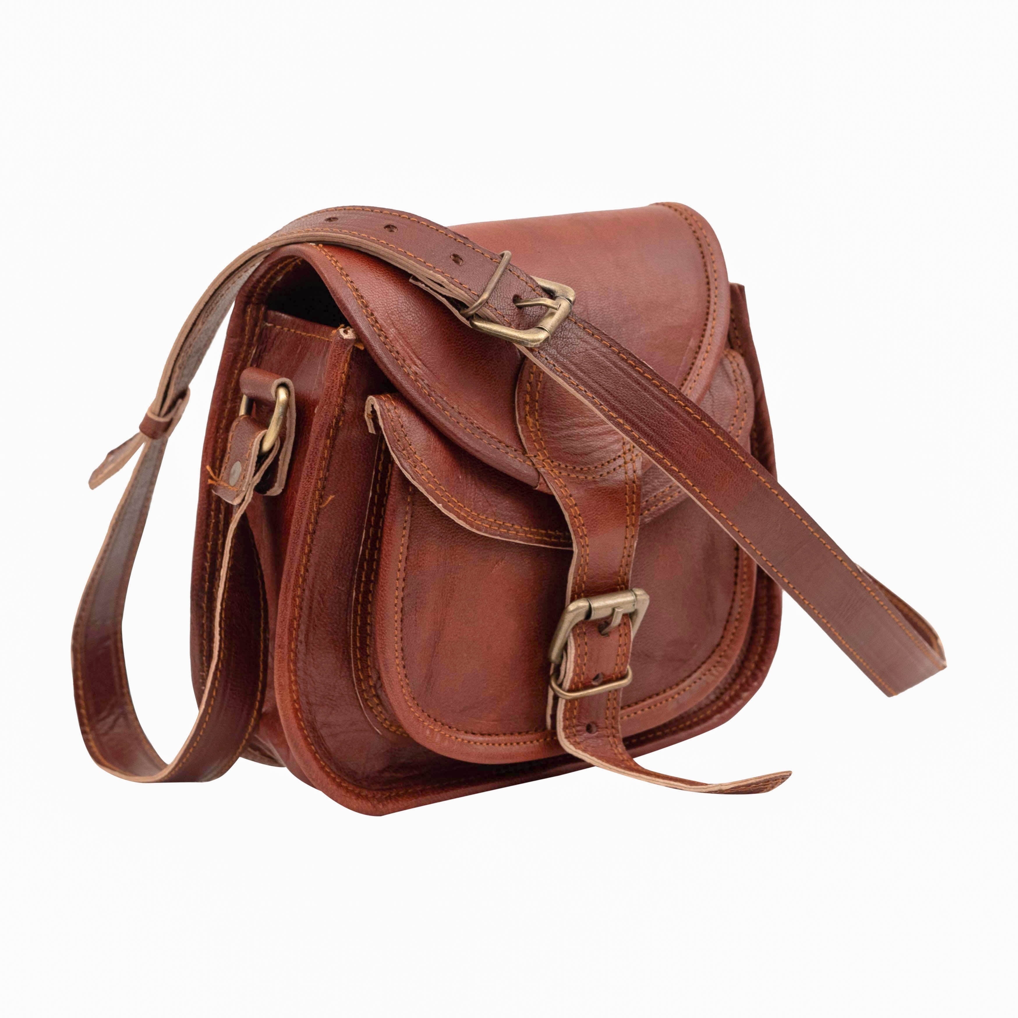 Rajeriya-9 Inch Small Vintage Look Leather Purses And Handbags Crossbody Satchel Bags For Women