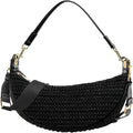 Straw Crossbody Bags for Women Beach Woven Hobo Handbag Summer Chic Crescent Shoulder Purses with Adjustable Strap 2024