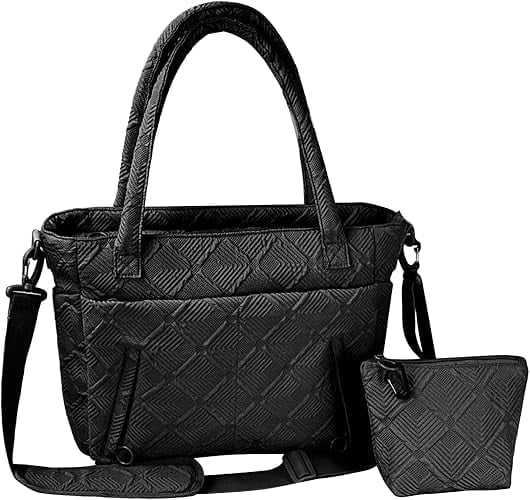 Tote Bag for Women, Lightweight Puffy Tote Bag with Compartments Shoulder Bag Handbag for Travel, Work, Gym | Lightweight, Puffy, Quilted, for Travel, Work