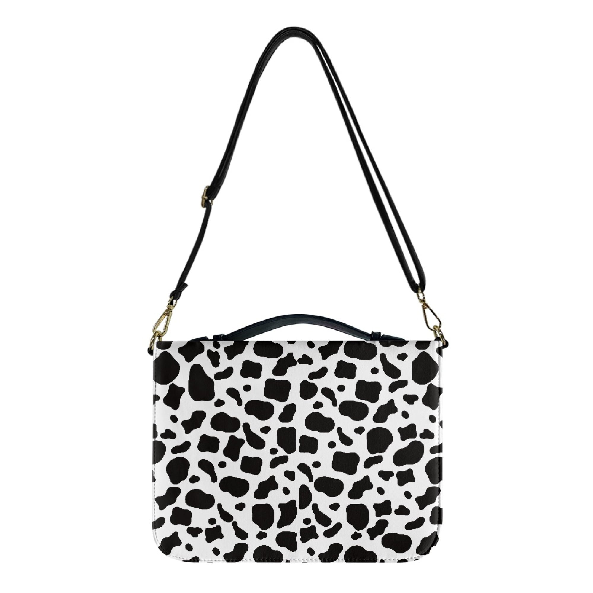 FOR U DESIGNS Cow Print Bible Case with Shoulder Strap Bible Bags for Women PU Leather Personalized Book Organizer Bag Size XL Wear Resistant Bible Holder Bag Zippered Bible Accessories