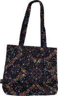 Vera Bradley Women's Premium Quilted Cotton Small Original Zip Tote Bag Starry Paisley Navy Blue