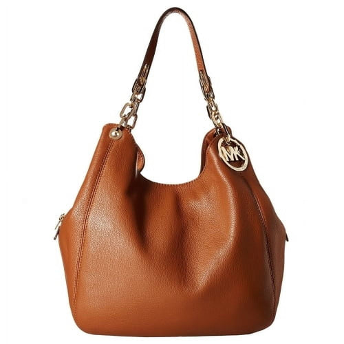 Women's Large Fulton Shoulder Tote Leather Top-Handle Hobo - Luggage