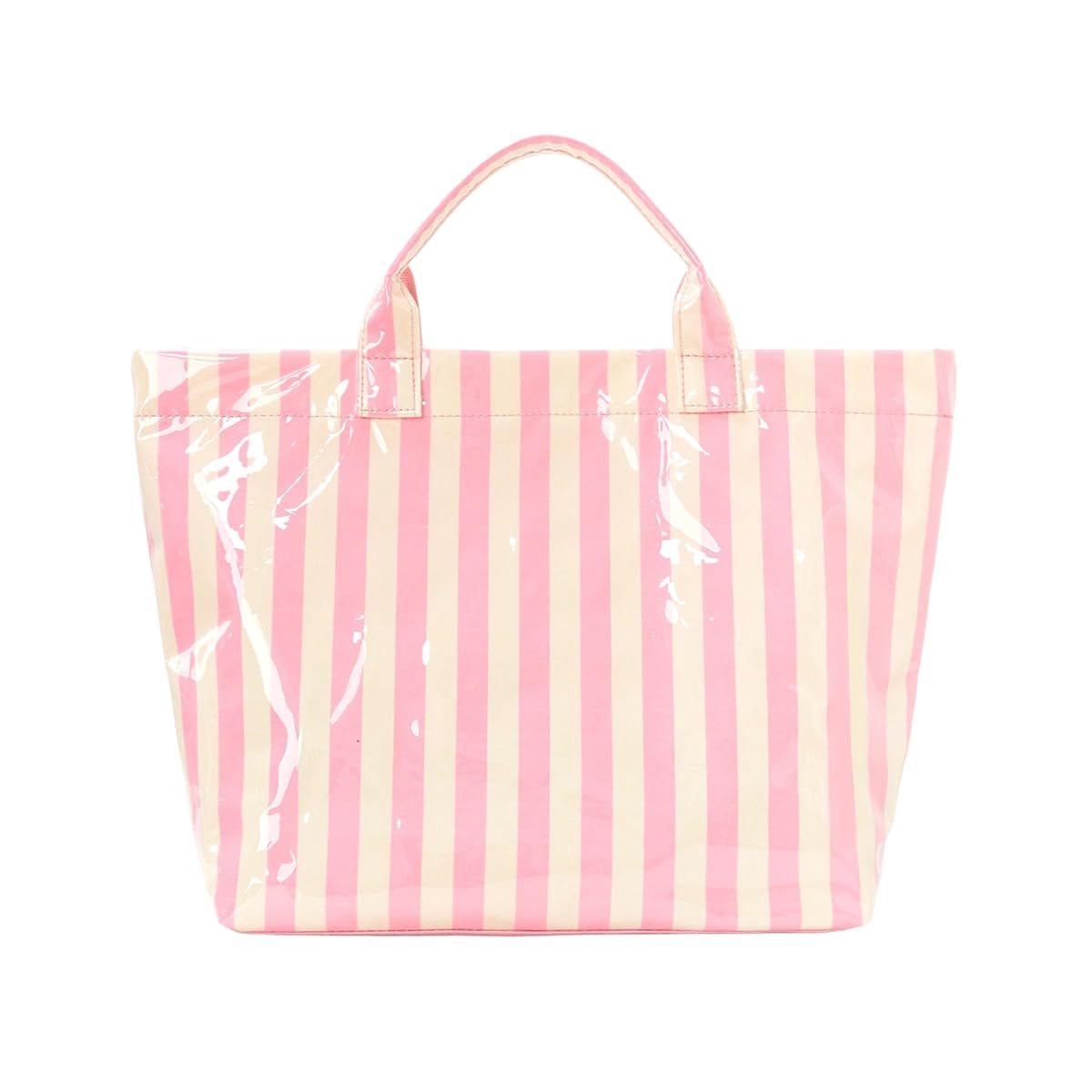 Women’s Waterproof PVC Tote Bag for Women, Large Stripe Plastic Top Handle Oversize Hobo Bag for Travel Work Shopper