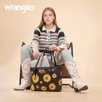 Montana West Women's Wrangler Tote Bag - Sunflower Floral Purse, Western Style Shoulder Bag, Ideal Memory-Keeper, Black