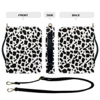 FOR U DESIGNS Cow Print Bible Case with Shoulder Strap Bible Bags for Women PU Leather Personalized Book Organizer Bag Size XL Wear Resistant Bible Holder Bag Zippered Bible Accessories
