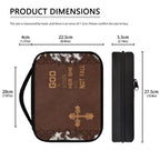 Renewold Casual Cross Bible Case for Men Personalized God is Within Her She Will Not Fall Print Carrier Tote Bag Dustproof Brown Bible Book Covers