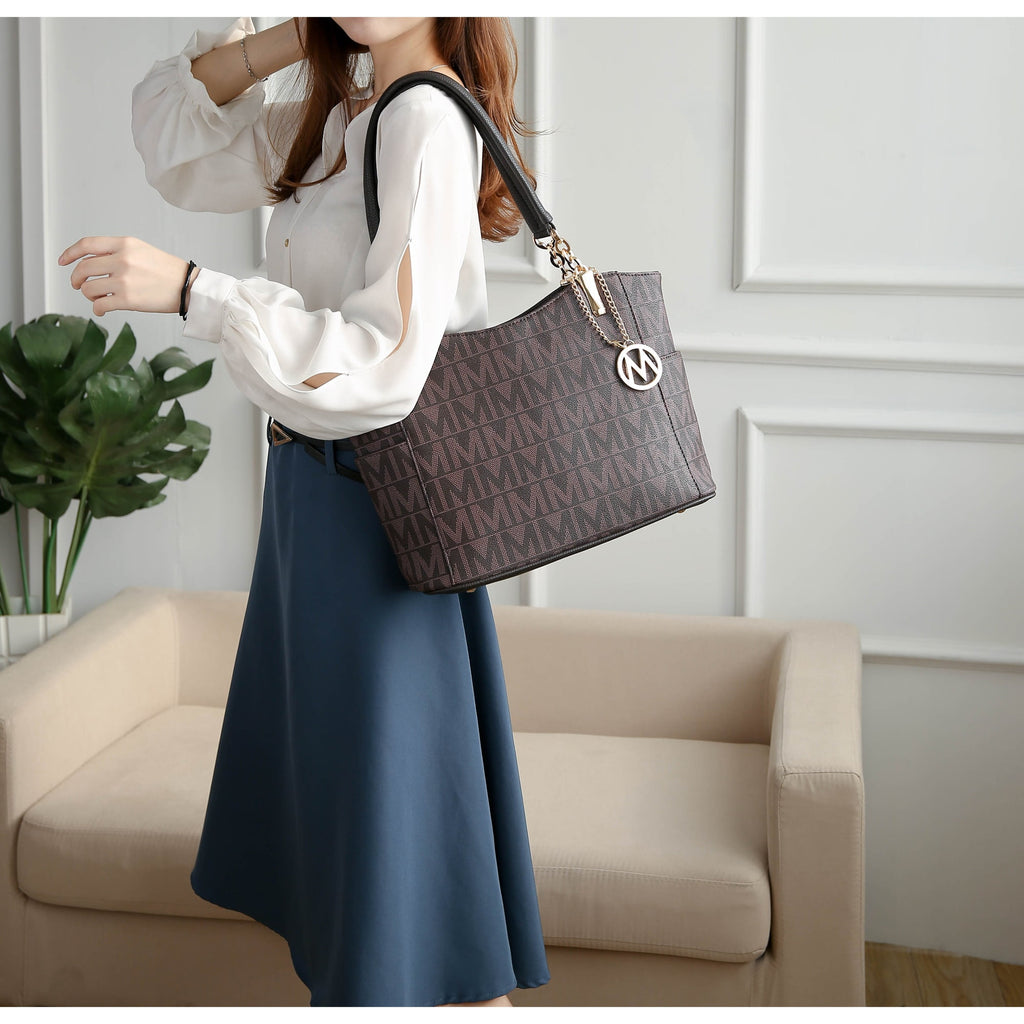 MKF Collection Braylee M Signature Women's Tote Bag, Functional Purse Handbag by Mia K - Light Blue