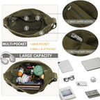 Canvas Tote Bag Casual Hobo Crossbody Shoulder Bag for Women and Men Large Purse Messenger Bag Travel Work