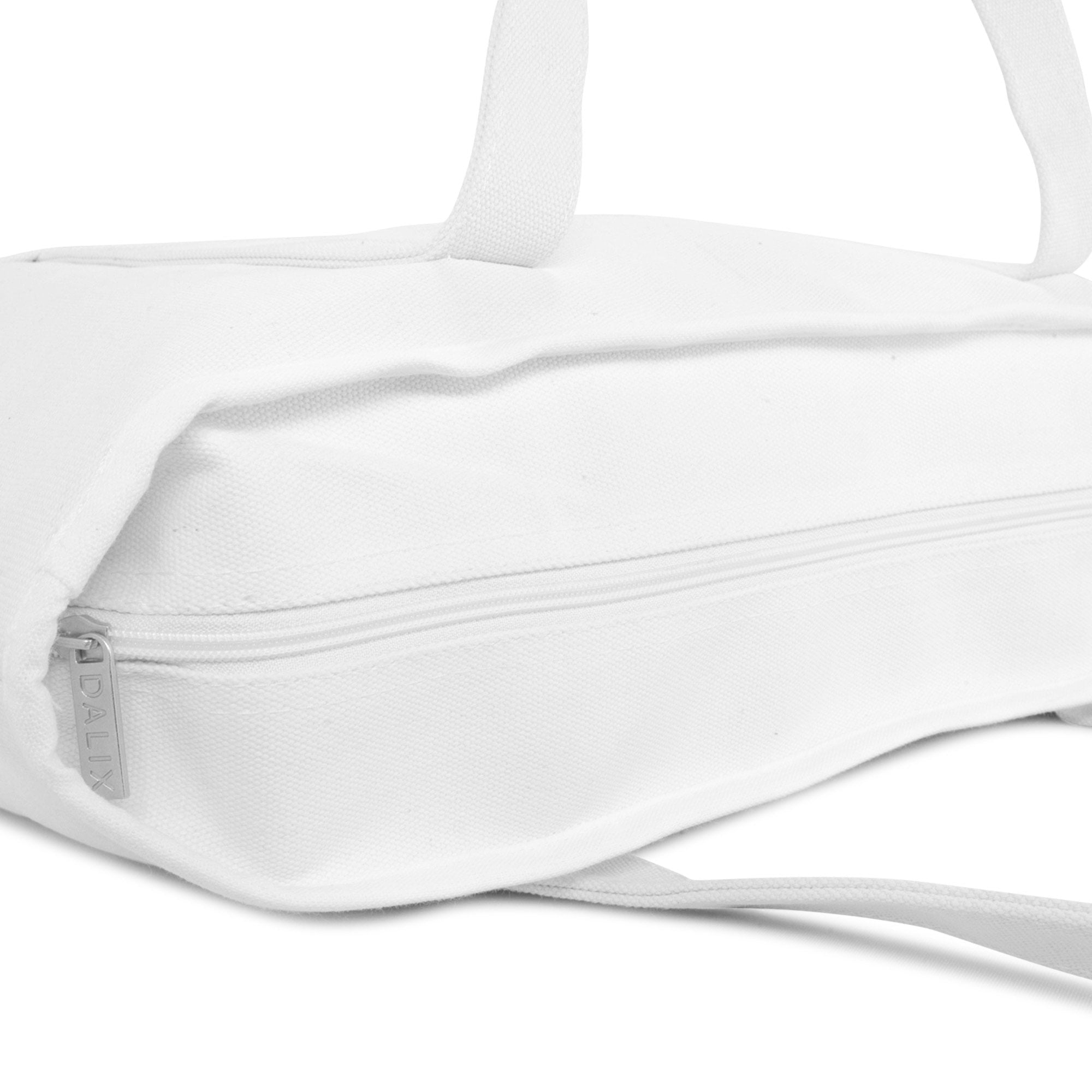 DALIX Large Canvas Tote Bag for Women Work Bag Beach Totes Monogrammed White A