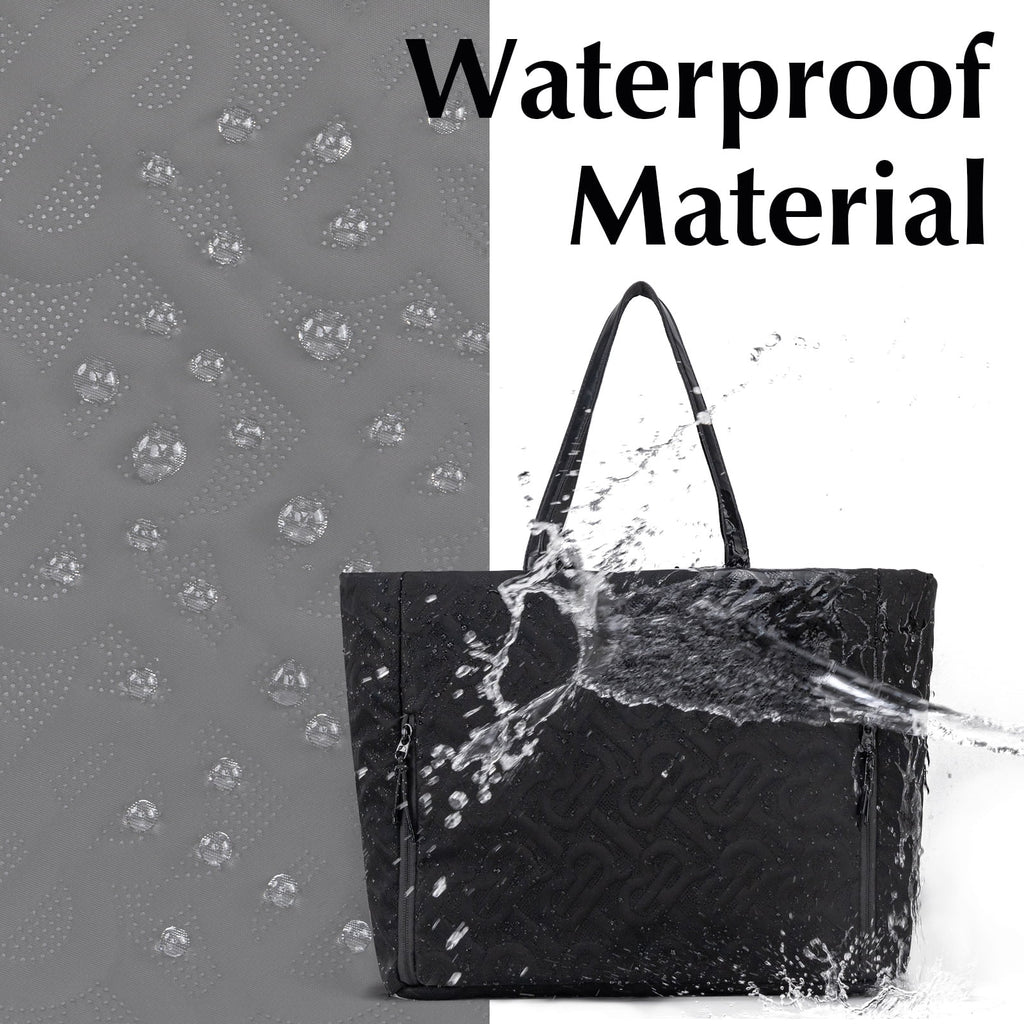 Tote Bag with Compartments for Women Top Handle Satchel Purse, Kabaqoo shoulder tote bag black