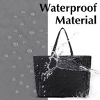 Tote Bag with Compartments for Women Top Handle Satchel Purse, Kabaqoo shoulder tote bag black