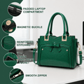 AVMPRO Women's PU Leather Tote Satchel Bag Set, 4-Way Crossbody Purse - Green