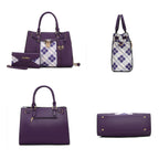 MKF COLLECTION Christine Vegan Leather Satchel Bag with Wristlet Wallet, Purple