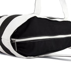DALIX Striped Beach Bag Tote Bags Handbag Personalized Black Ballent Letter W