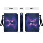 ZUXONGSY Star Sky Moose Star Print PU Leather Bible Case for Women Men Portable Bible Carrying Tote Bags with Detachable Wristlet Strap Church Bag for Bible Study Scripture Church Bag, L