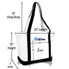DALIX Womens Custom Monogrammed Names Premium Embroidered Tote Bag Abigail Lisa